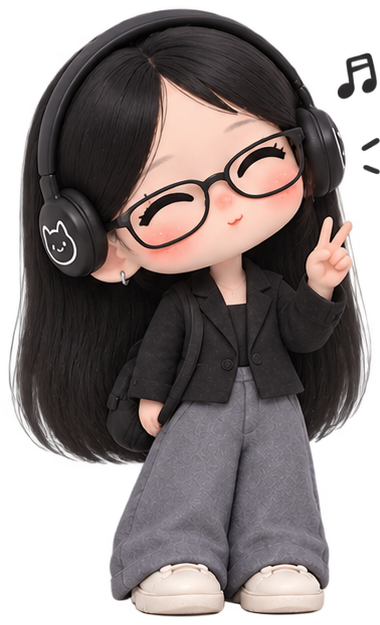 Developer character wearing headphones